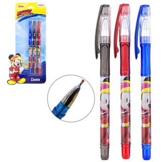 Kit Escolar Disney Caneta Esferográfica C/ 3 - Mickey
