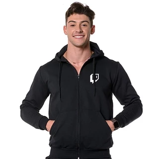 Moletom Masculino com Ziper Twitch Logo Streamer Modelo Canguru com Capuz
