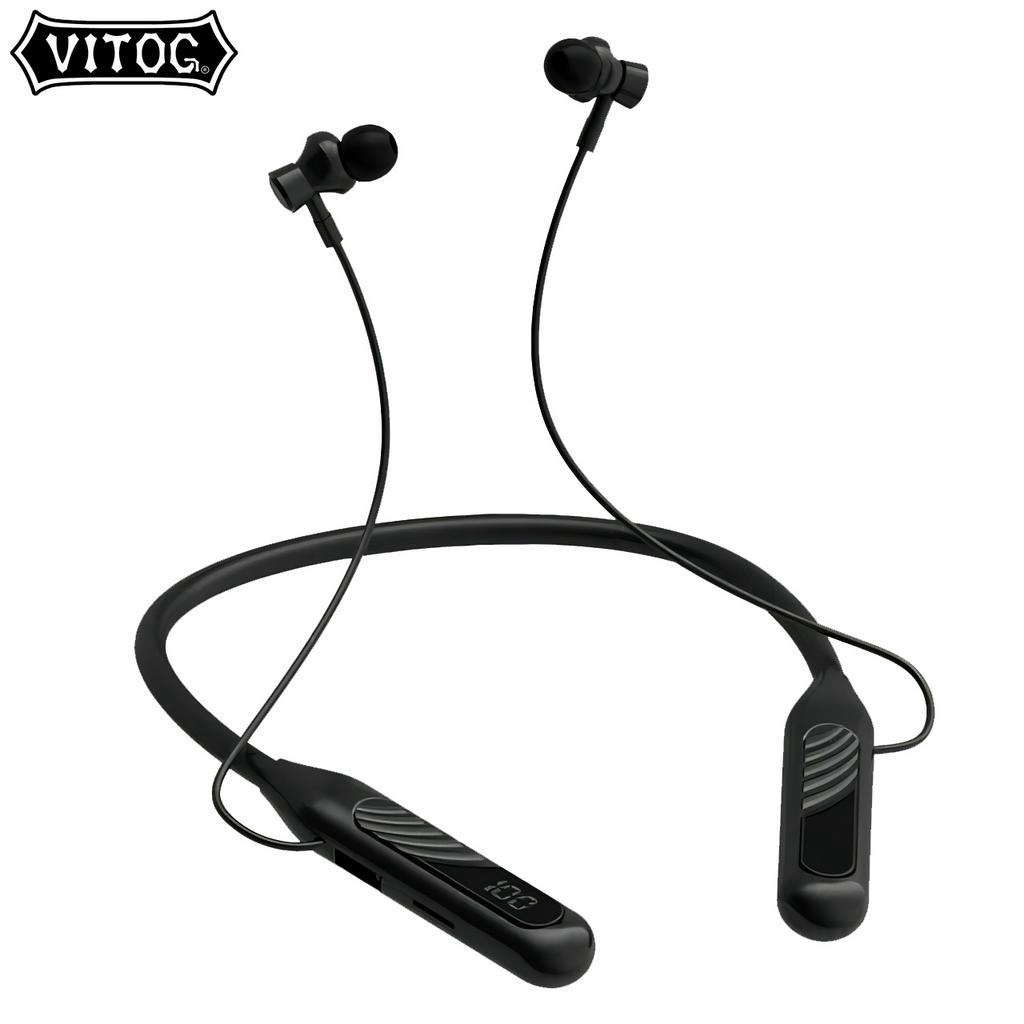 Fone De Ouvido Bluetooth Vitog BT-8 TWS Cortado No Ruído MIC Para Jogos Esportivos Estilo Pescoço Suspenso