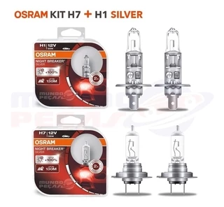 Lampada Osram Night Breaker Silver H7 E H1 Par 100% + Luz
