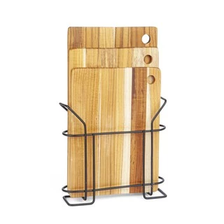 Tábua De Corte Carne Legumes Kit 3 Tábuas + Suporte Preto