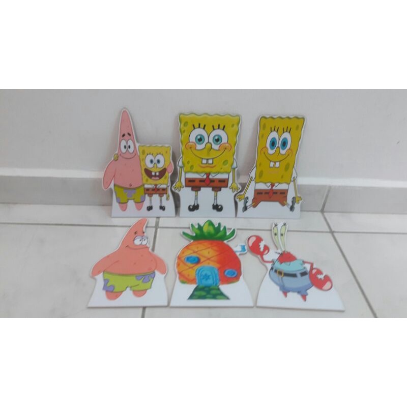 Bob Esponja Anime Acrílico Bonecas para Crianças, Fish Tank Ornaments,  Modelos de Personagem, Decoração De Bolo, Enfeites De Carro, Brinquedo