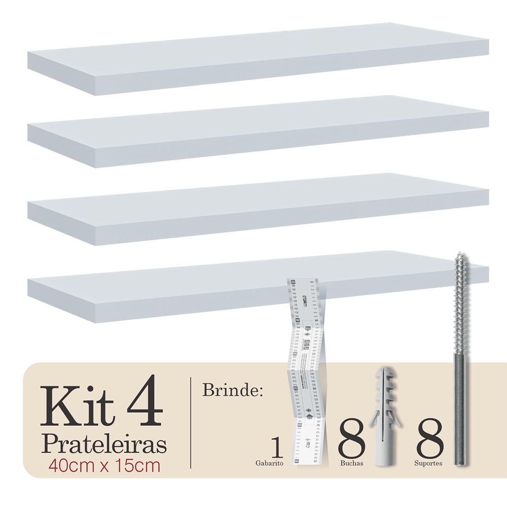 Kit Prateleiras Flutuante Mdf Branco X Com Suporte Invis Vel Para Casa Moderna Quarto