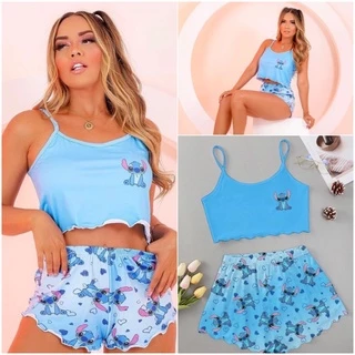 Pijamas de Ondinha personagens roupa de dormir baby doll 2021 Novas estampas - Stitche