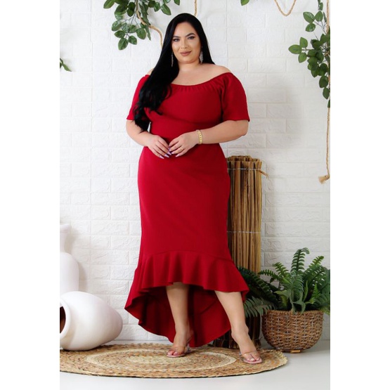 Vestido longuete 2024 plus size