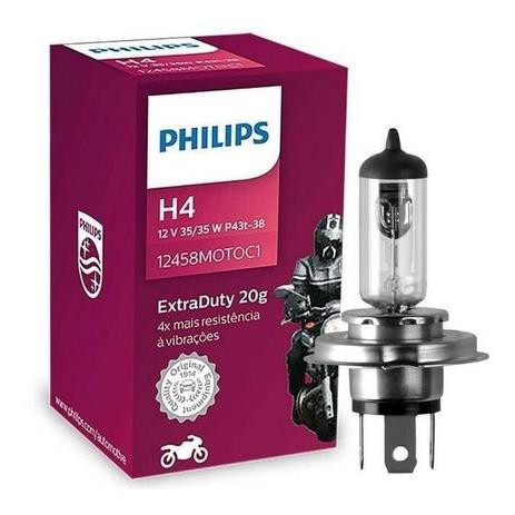 Lampada Farol H4 Moto Philips 35/35w Extraduty Original