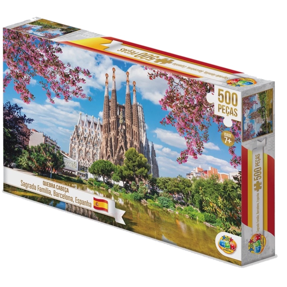Quebra-Cabeça Paisagem Infantil Sagrada Família Barcelona Espanha 500 Peças  Para Adultos E Crianças Jogo De Concentração GGB Brinquedos