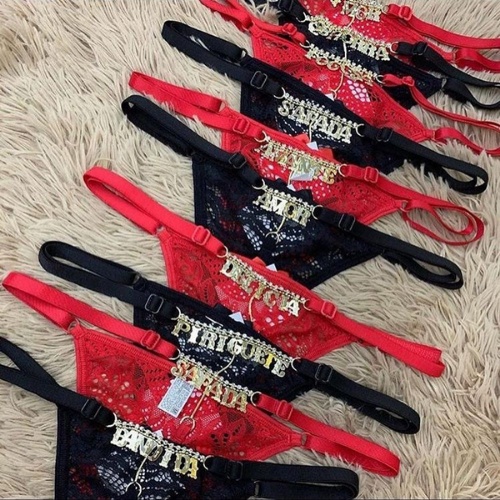 Calcinha Letra SAFADA VARIAS PALAVRAS SENSUAIS | Shopee Brasil