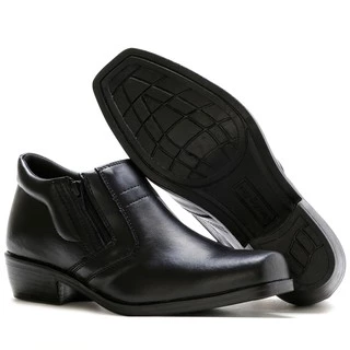 Bota Social Masculina Couro Sintético Com Zíper na Lateral BLACK FRIDAY