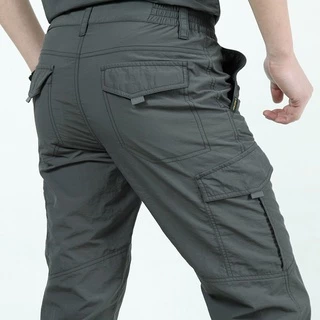 Calça cargo Masculina/Fina/Impermeável/De Secagem Rápida Com Bolsos Para Verão/Trilha