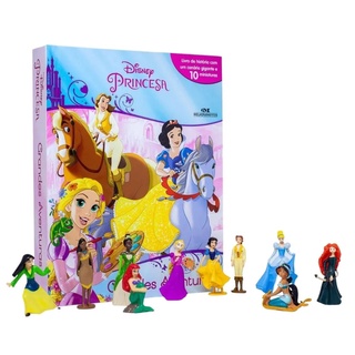 Livro Cenário Princesas Disney com 10 Miniaturas Melhoramentos