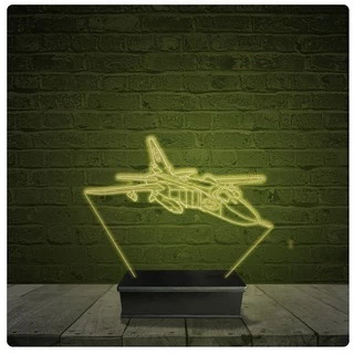Led Luminária Acrílico Abajur - Jato Guerra Avião 15