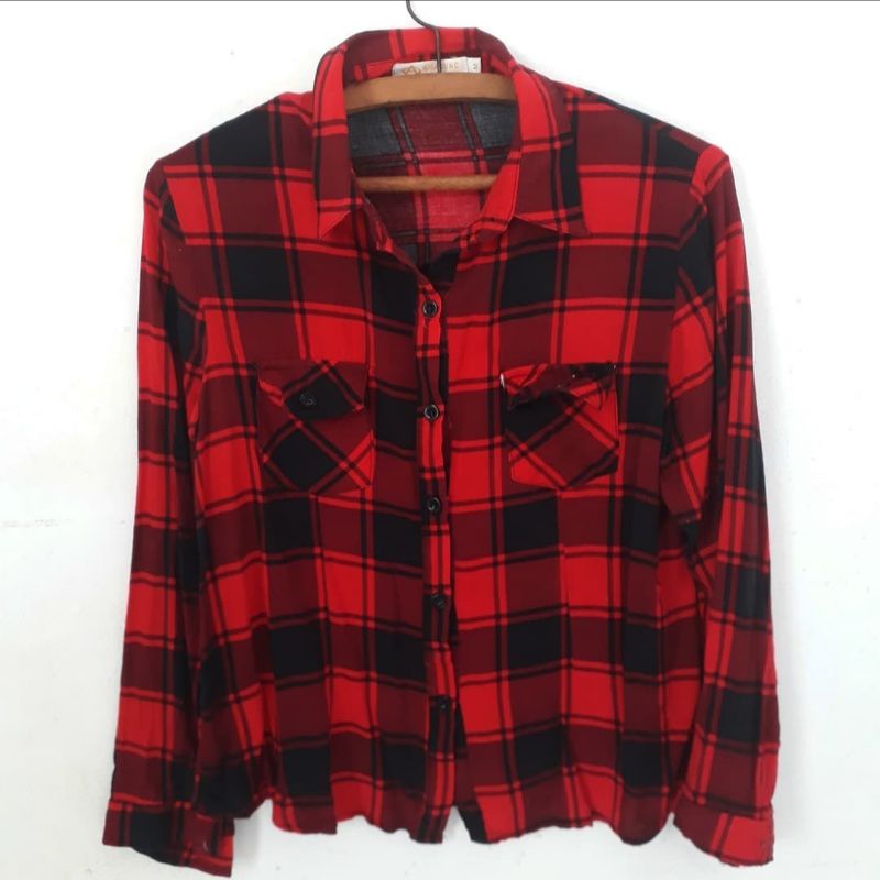 Camisa best sale quadriculada vermelha