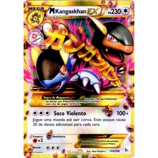 Carta Pokemon Mega Kangaskhan EX Secreto Português 109/106 Card Original Copag - XY Flash de Fogo