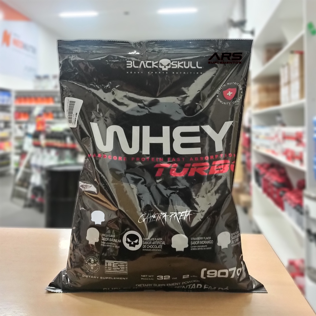 Whey Protein Turbo Refil 907g Concentrado Black Skull Shopee Brasil