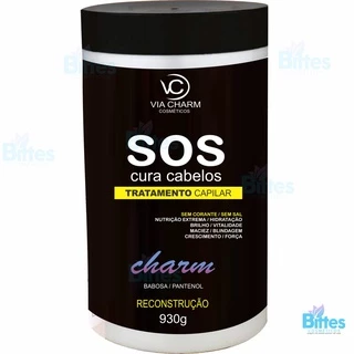 Máscara Capilar Sos Cura Cabelos Via Charm Cosméticos Tratamento dos Fios Hidratação,Nutrição