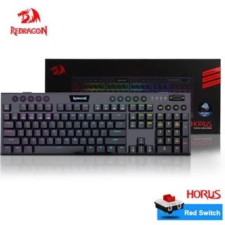 Redragon Horus K618 RGB Surpport Teclado De Jogos Sem Fio Bluetooth 5.0 USB 2.4G 3 Modos 104 Teclas