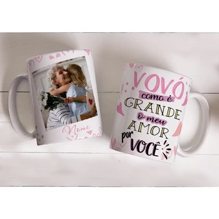 Caneca dia dos avós - Coloco o nome e foto - Porcelana - Envio Imediato - presente - Super Oferta- LUXO