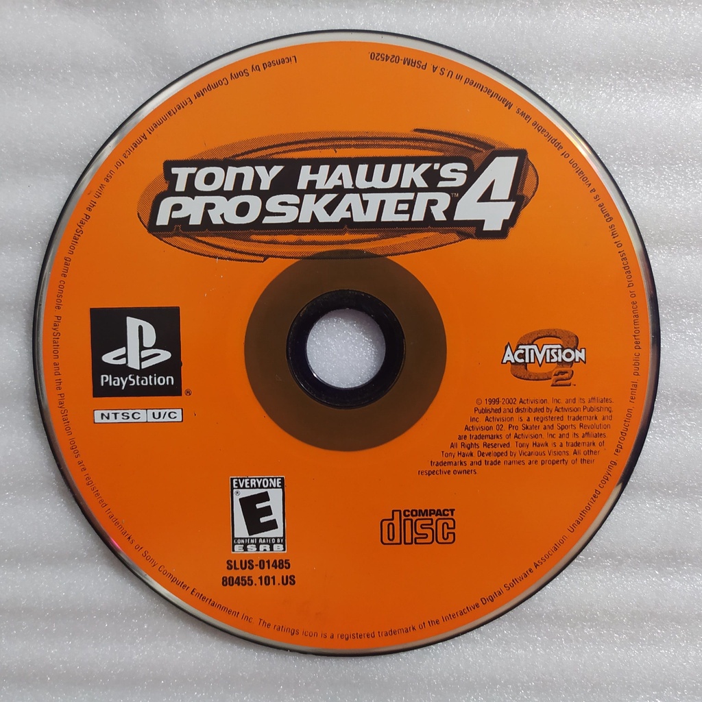 Jeu Vidéo Tony Hawk's Pro Skater 4 Complet Pour Playstation 1 (PS1) - Version Française - En Bon état