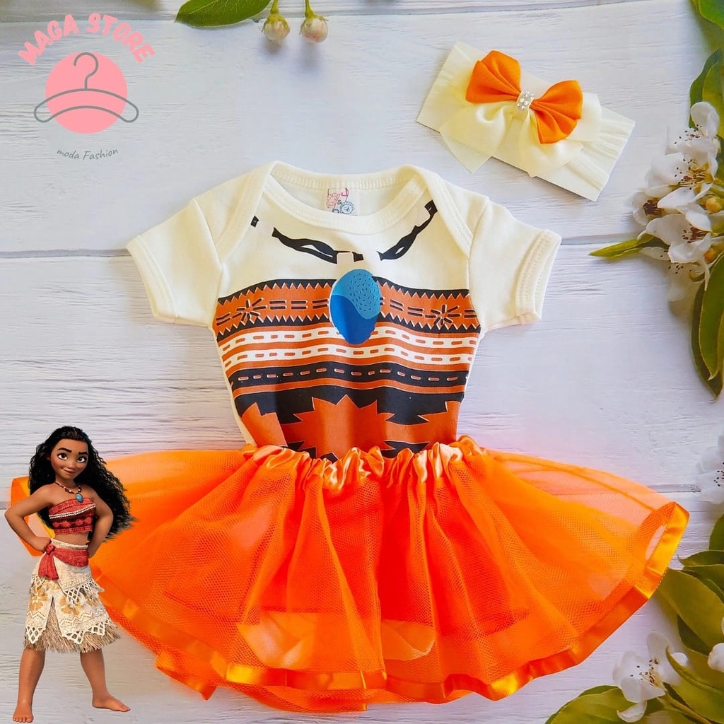 Body Bebê Luxo Tule Moana