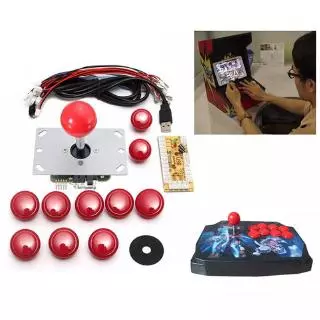 Jogo Diy Kits Joystick Arcade Com Botões + Joysticks + Kit Codi @ @ Ficador Usb + Cabos