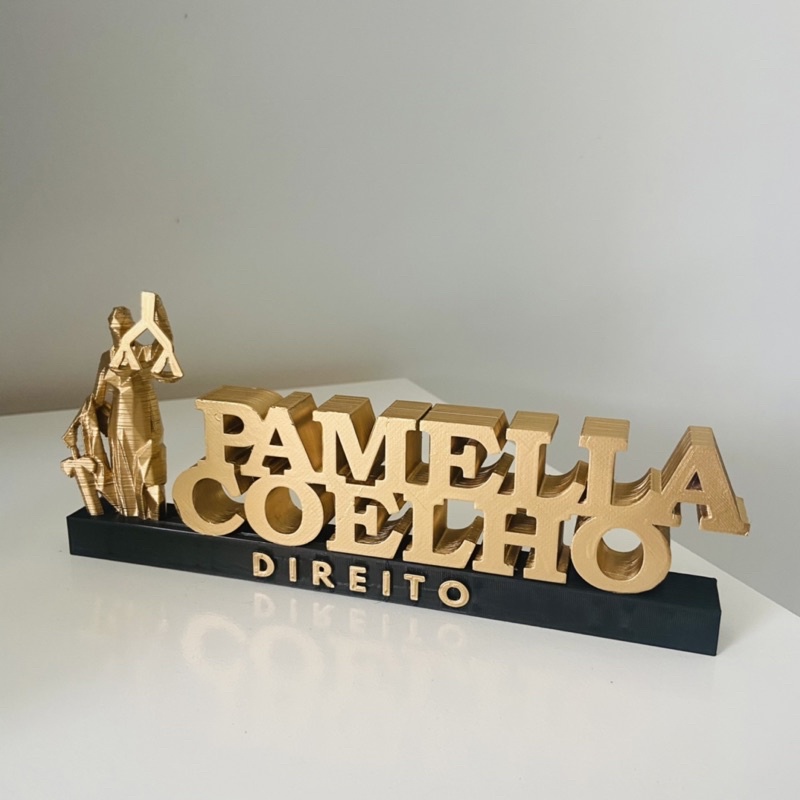 Placa personalizada com o símbolo em 3d.