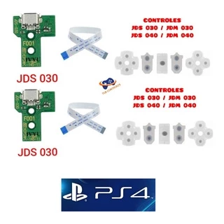 2 Placas Mini Usb + 2 Kits Borracha Condutiva Jds 030/040 Ps4
