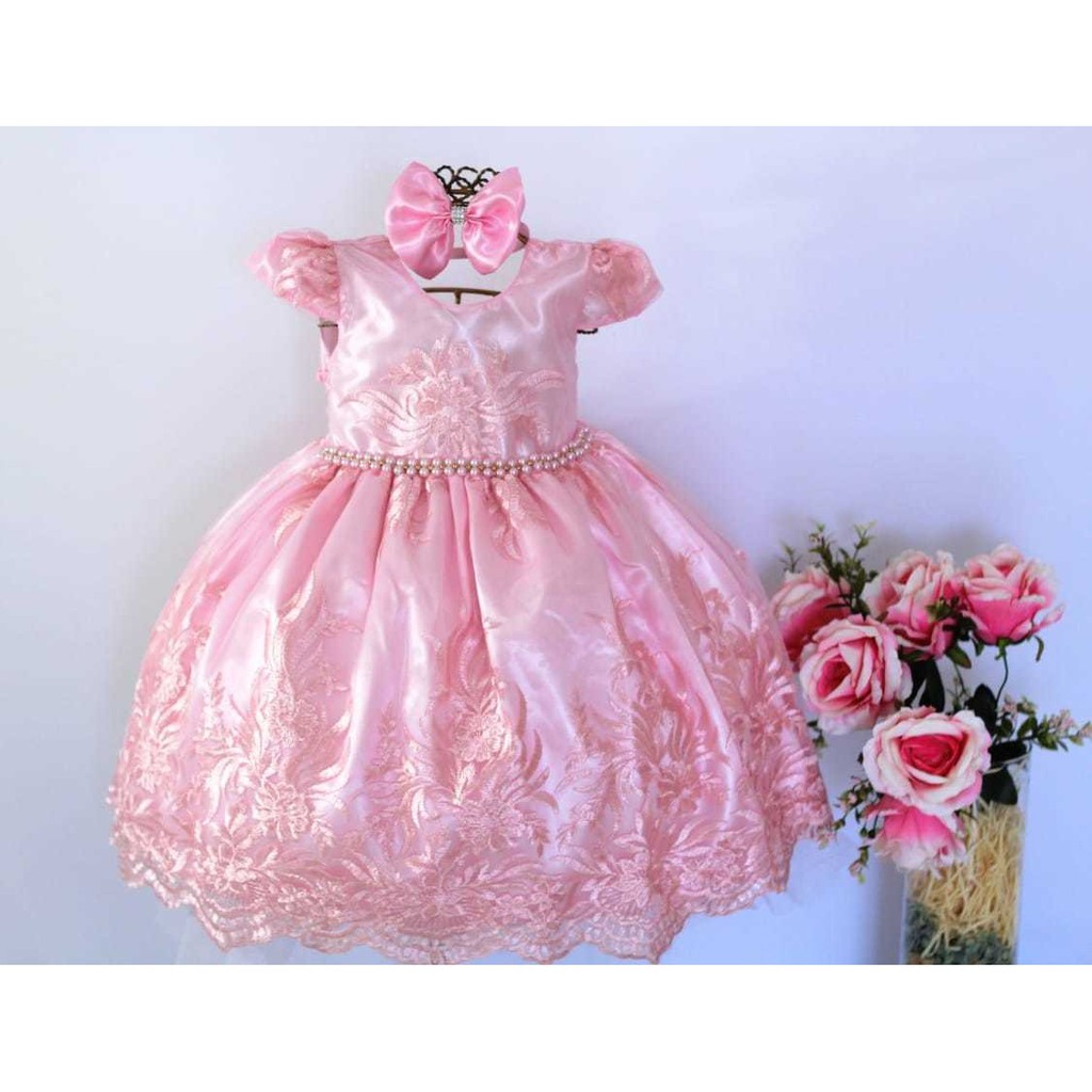 Vestido de Festa Princesa Infantil Bebê Menina