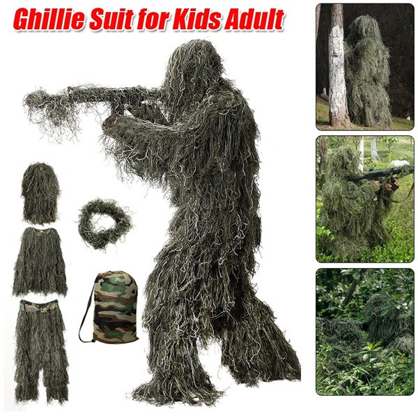 Roupa Camuflada Sniper Ghillie 3d Até 1,70 Alt, Caça Airsoft