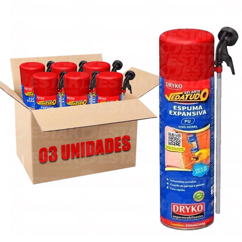 Espuma Expansiva Spray 500ML Alto Rendimento Cola Porta Telhado Madeira ...
