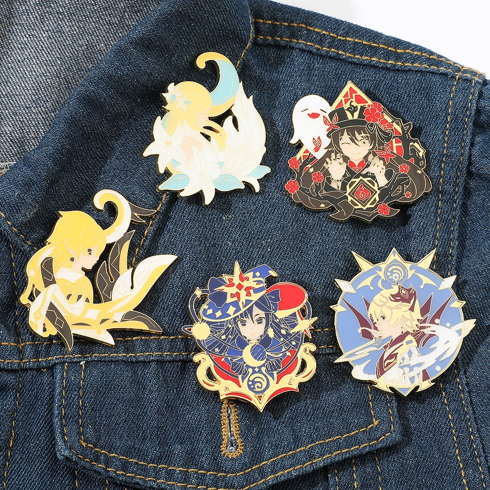 Broche De Metal Anime Genshin Broche Para Cosplay | Shopee Brasil