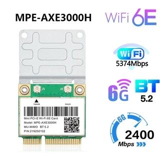 5374Mbps WiFi 6 Bluetooth5.2 Tri Band 2.4G/5G/6Ghz Adaptador 802.11AC AX210 Mini PCI-E Wlan Rede Sem Fio AXE3000H Placa De