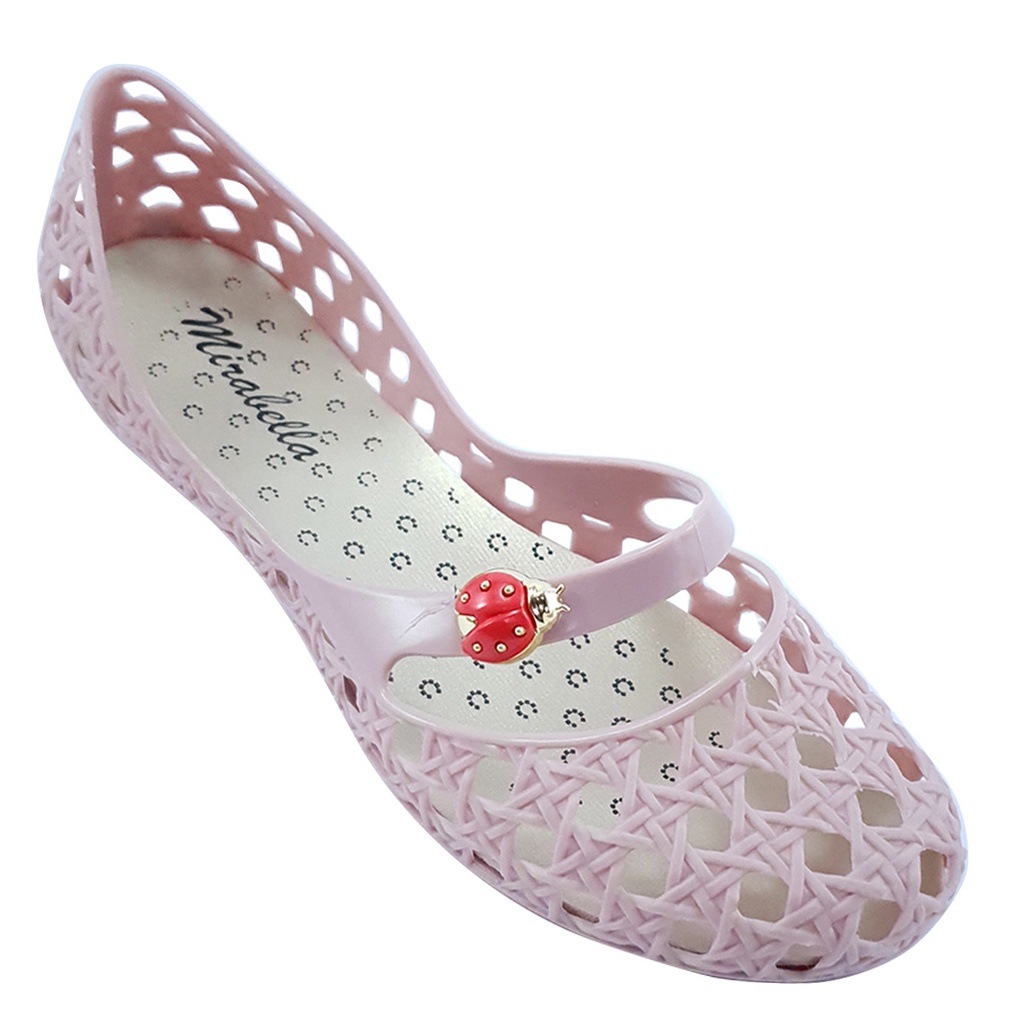 Sapato Feminino Infantil Sapatilha Vazada Joaninha Rasteirinhas