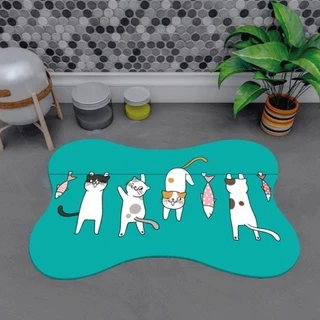 Tapete Osso para Gato e Cachorro Pet Comedouro Gatos 46x33 Antiderrapante