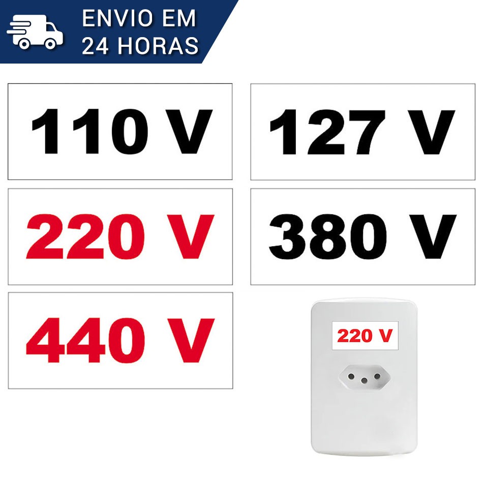 Etiqueta Adesiva para Identificação de Voltagem 110v 127v 220v 380v e ...