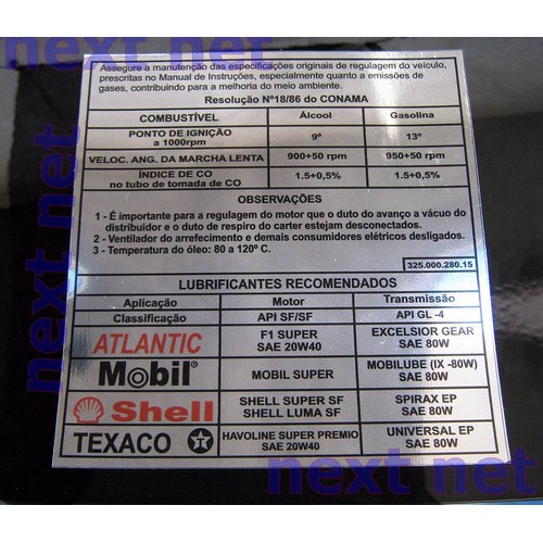 Quadrado Gol Voyage Saveiro Adesivo Volk Especifica Motor [i