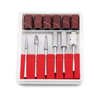 Kit Refil 6 Lixas + 6 Brocas Lixa Elétrica Lixadeiras Unhas Salão
