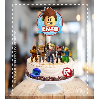 Topo para bolo Personalizado para Festa, Topper Cake (Roblox)