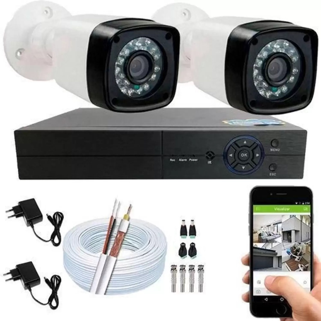 Kit 2 Câmeras De Segurança Residencial Hd 20m | Shopee Brasil