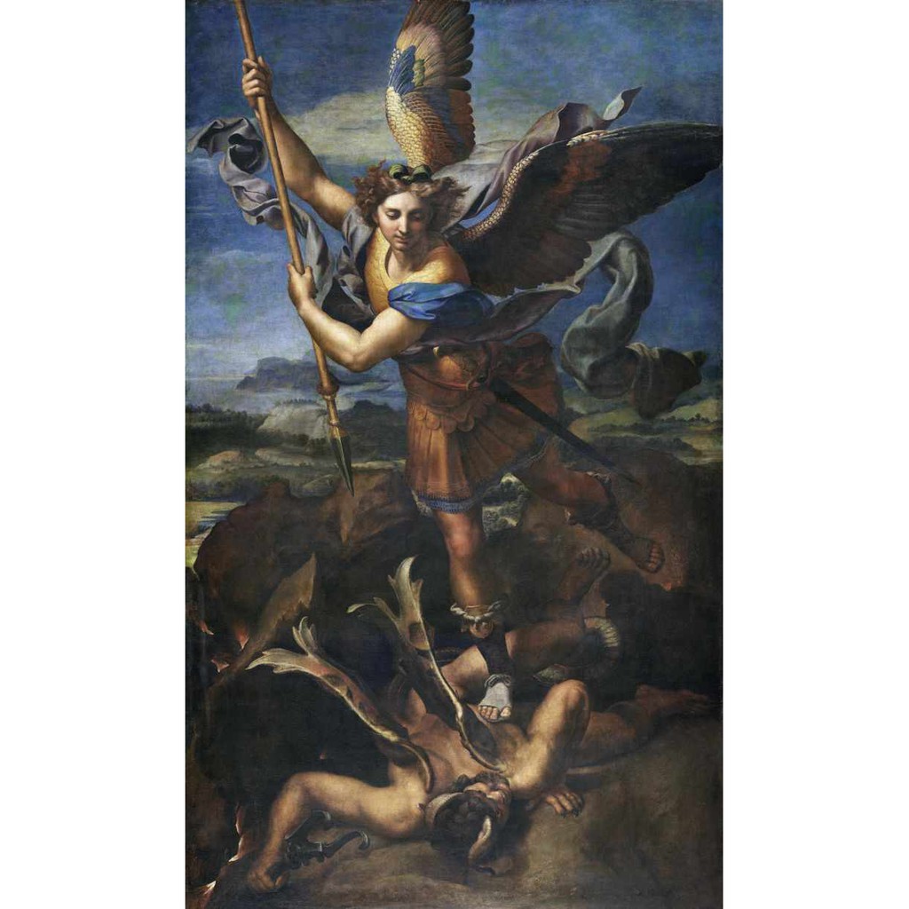 São Miguel Derrota Lúcifer - Rafael - Tela Canvas Para Quadro