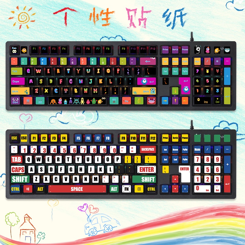 [Keyboard Phonetic + Ready Stock] Universal Desktop Computer Sticker ...