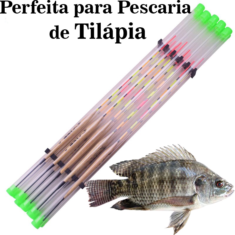 Boia de Pesca de Madeira para Tilápia acessórios de pesca flutuadores de  madeira