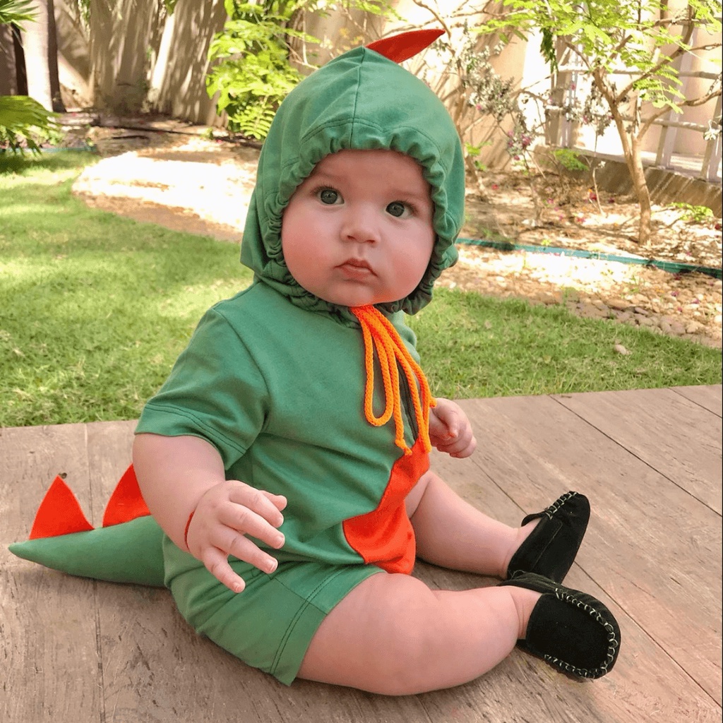Fantasia Dinossauro Verde Bebê Menino Shopee Brasil