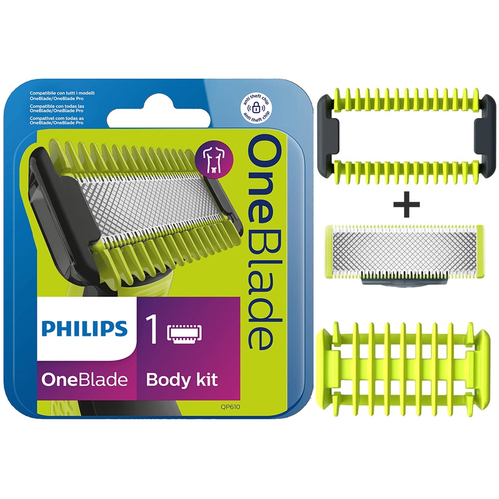 Kit Lâminas Oneblade Rosto E Corpo Philips Original QP610/50 c/ NF ...