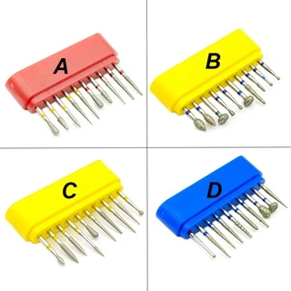 10 Pçs / Caixa Broca Dental Brocas De Diamante Para A Alta Velocidade De Mão Dental De Alta Velocidade Burs Dentista Ferramenta Polonês