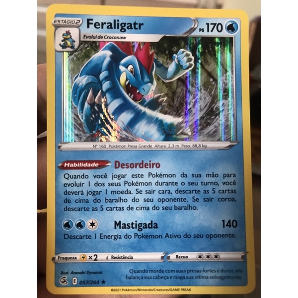 Carta Pokémon Feraligatr Rara Brilhante