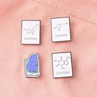 Dopamina Serotonina Pins Esmalte Estrutura Molecular Broches Para Mochilas De Enfermeira Doutora Pin Badge Jewelry