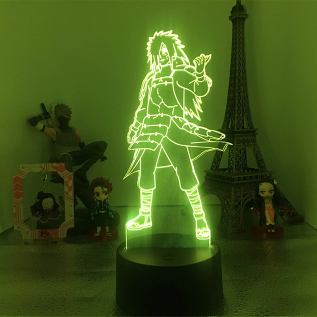 Naruto Uchiha Madara Figure Lâmpada Led Noturna Jagermeister 16 Cores Sensor De Toque USB