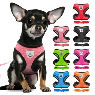 (Normma) Cães Filhote De Cachorro Harness Collar Cat Dog Ajustável Colete Andando Leash Chumbo Macio Respirável Malha
