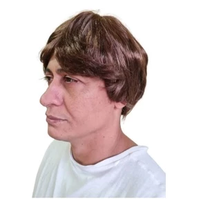 Peruca Sintetica Castanho Curta feminina/ masculina